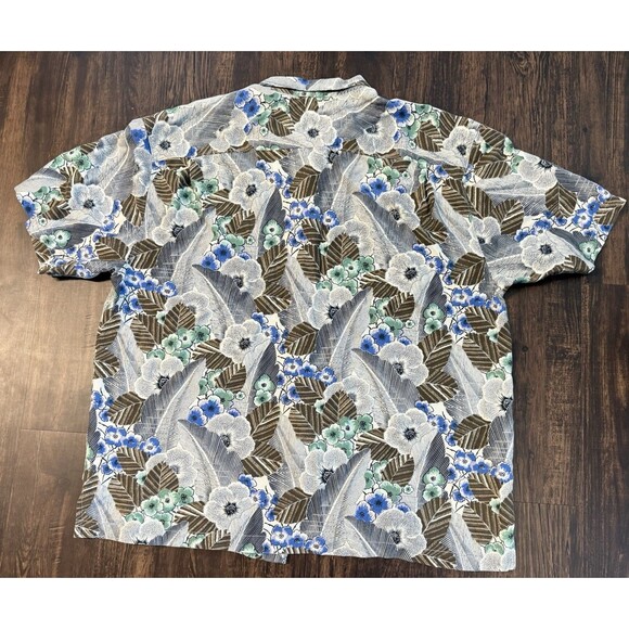 Tommy Bahama Shirt XXL Silk Floral Hawaiian Beach Button Up Short Sleeve Mens - Picture 2 of 7